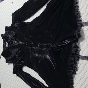 BRAND NEW KILLSTAR- Dead Silent Shirt Dress [B] SIZE EXTRA LARGE, Black Velvet